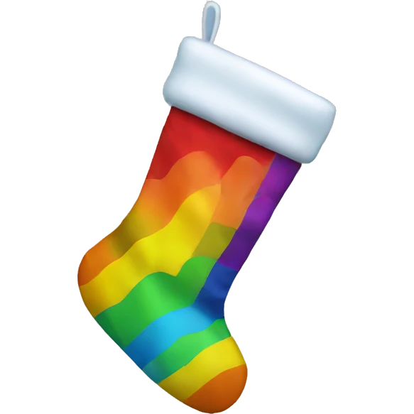 Rainbow Christmas stocking  emoji