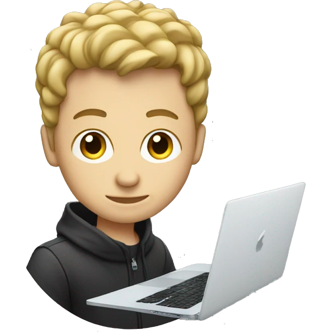 white boy music producer with macbook emoji