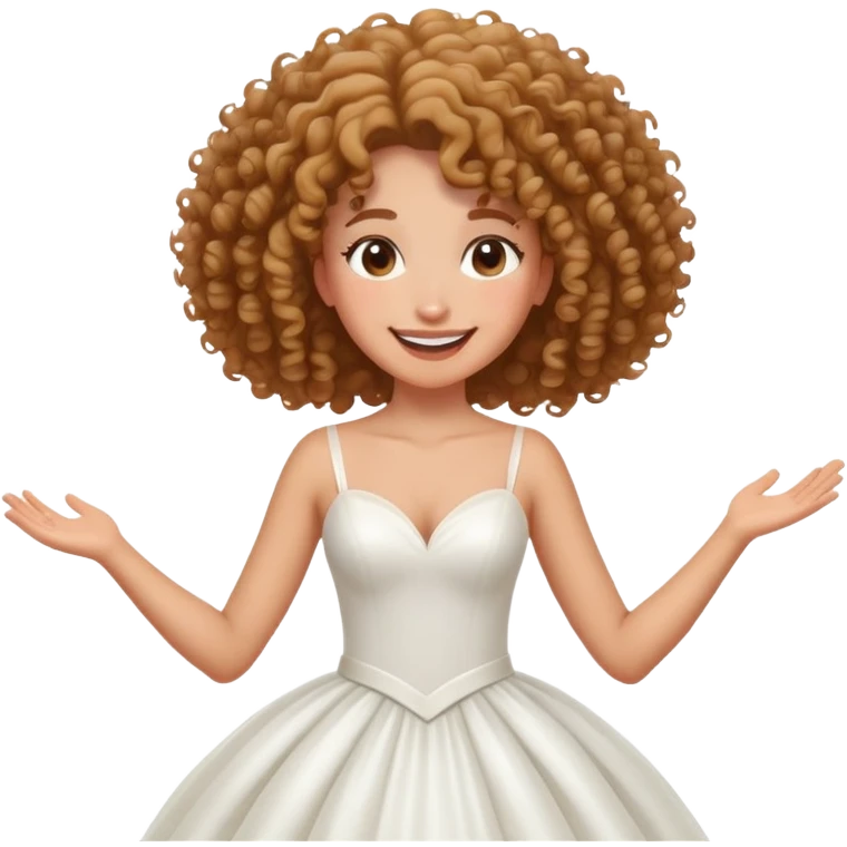 Wedding proposal Curly girl emoji