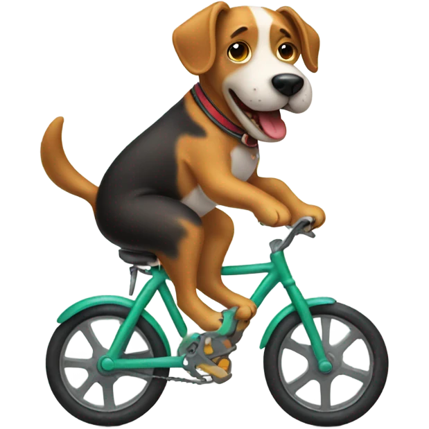 dog riding bike emoji