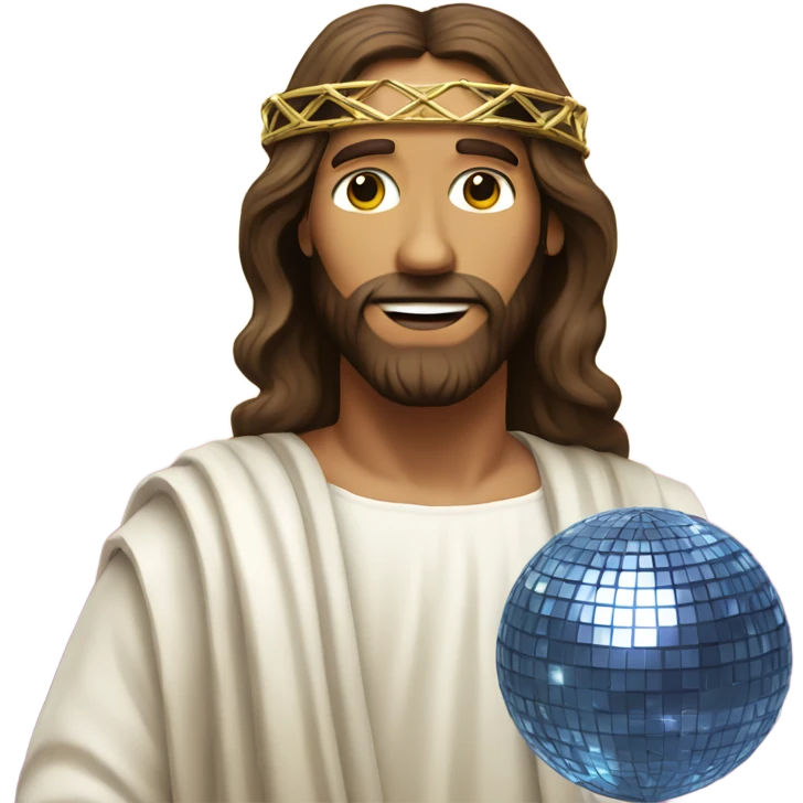 Jesus with disco ball emoji