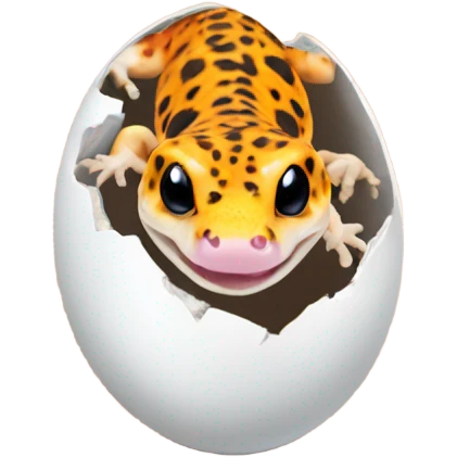 Orange leopard gecko emerges from egg emoji