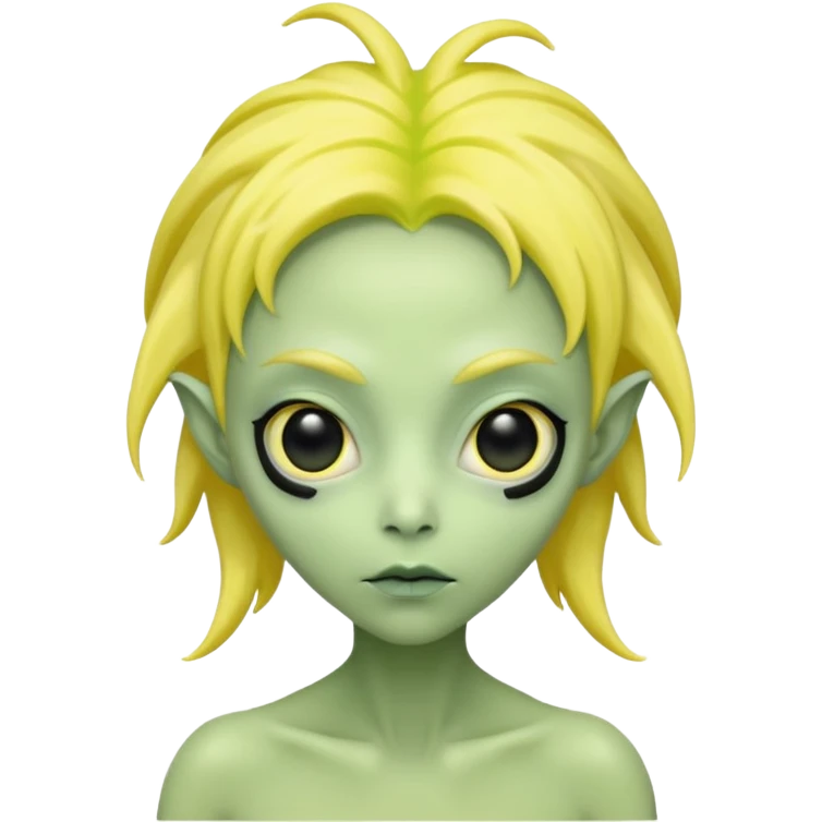 alien with yellow hair emoji