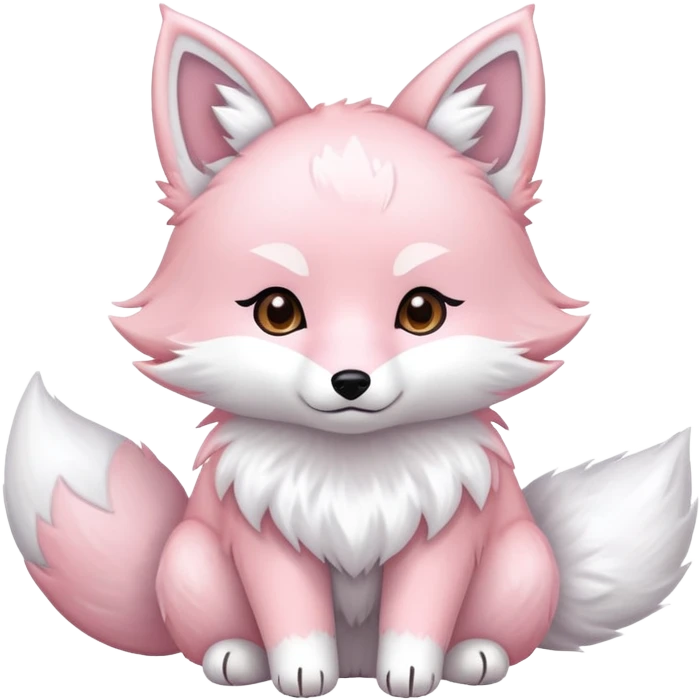 Cute Pastel pink and white Cherry Blossom Sakura Fox emoji