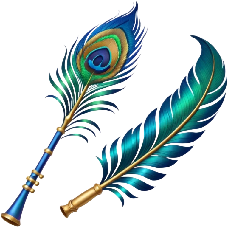 Peacock feather with flute emoji