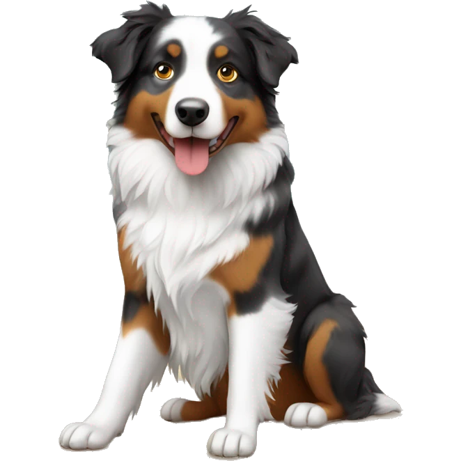 Australian shepherd at the beach emoji