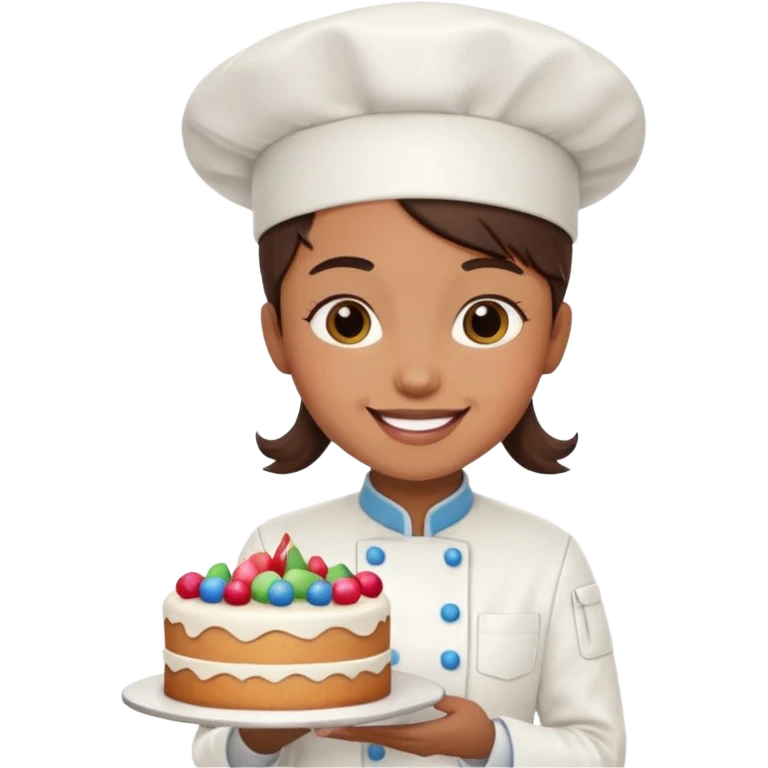 a pastry chef with a cake emoji