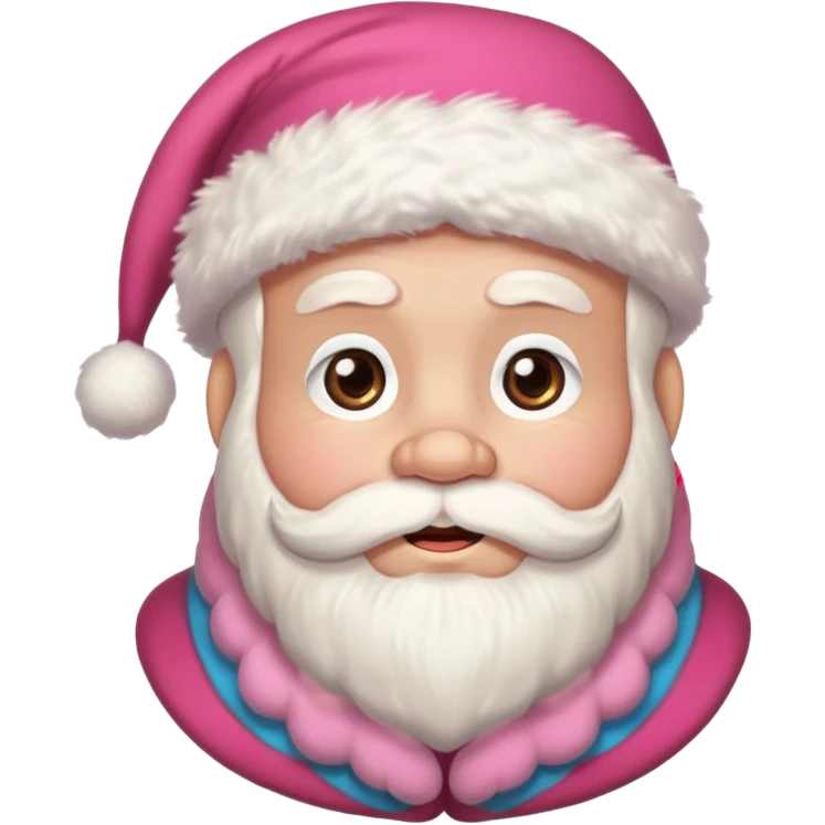 Cute Santa Claus with pink hat emoji