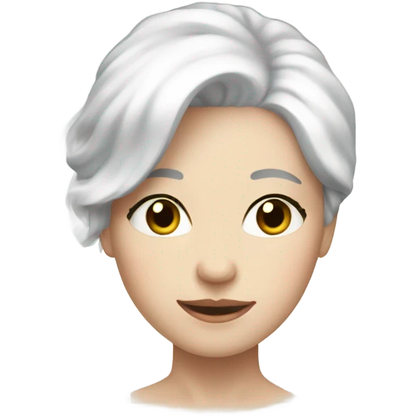 Female short white hair pale skin washing face emoji