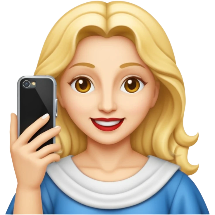 emoji della madonna vestita di BIANCO  con SCATTA UN SELFIE
 emoji