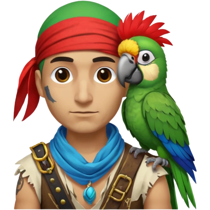 pirate and parrot emoji