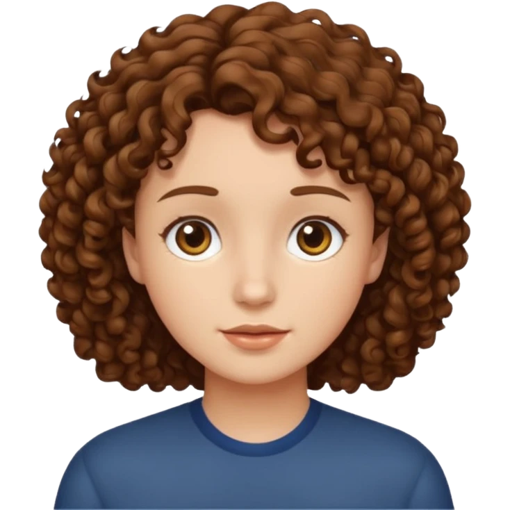 Brown curly hair cut emoji