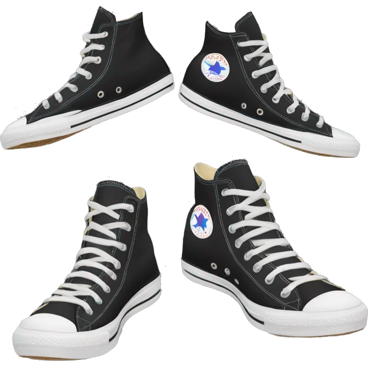 black converse all star chuck taylor high emoji