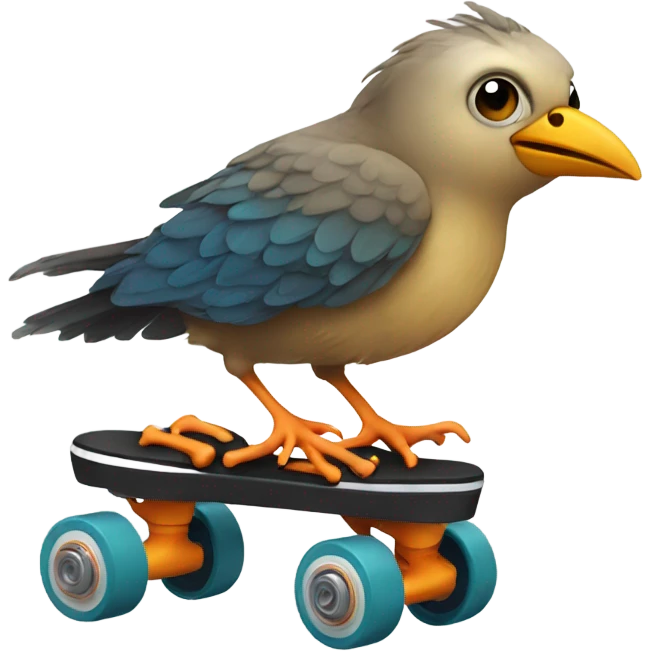 Bird with roller skates  emoji
