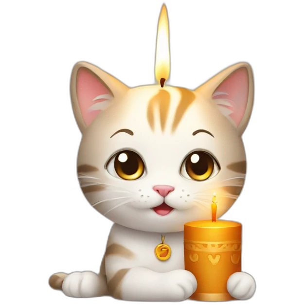 cat with candle emoji