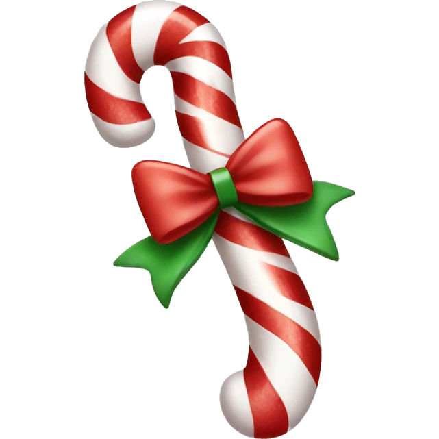 candycane with white bow emoji