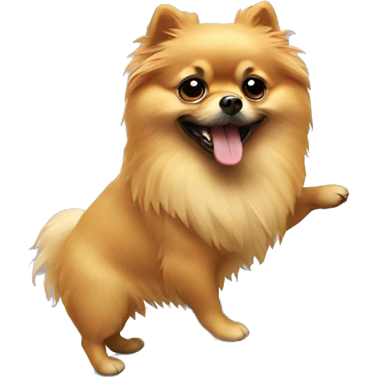 pomeranian doing surf emoji