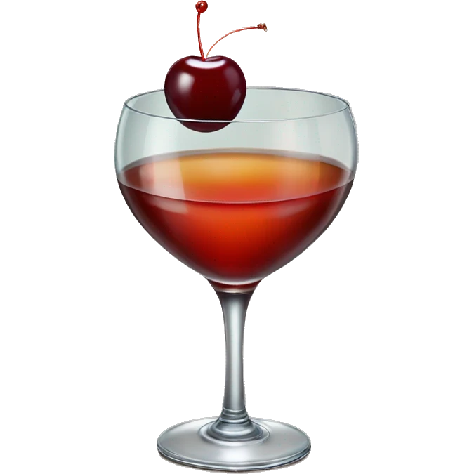 manhattan cocktail with one cherry on the glass emoji