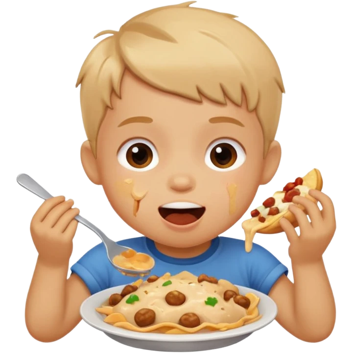 child eating food emoji