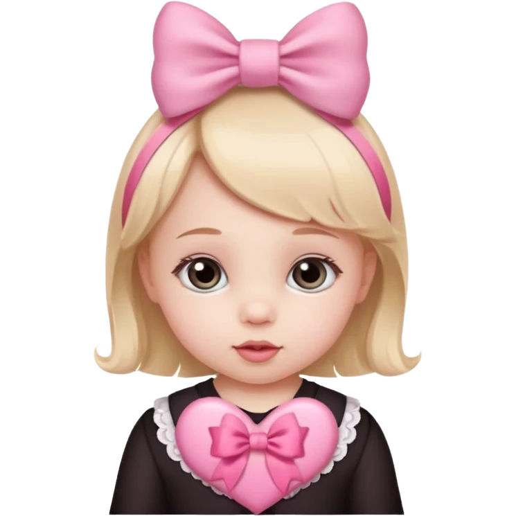 baby girl on a paper background with valentines day decor emoji