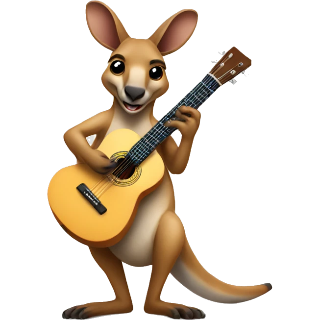 Kangaroo playing a guitar emoji