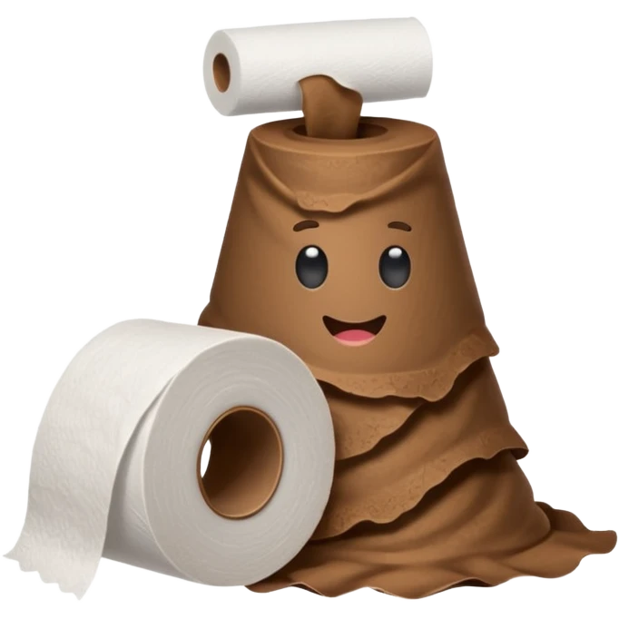 Poop with toilet paper emoji
