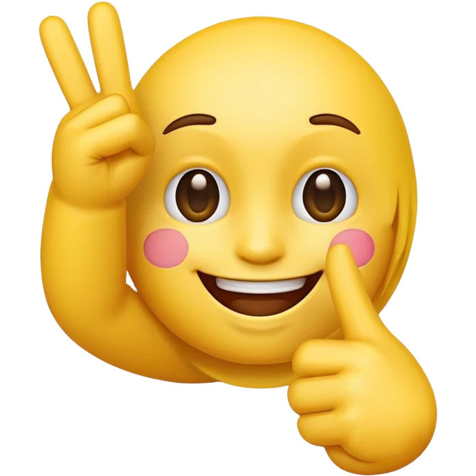 A smiling emoji pointing the middle finger  emoji