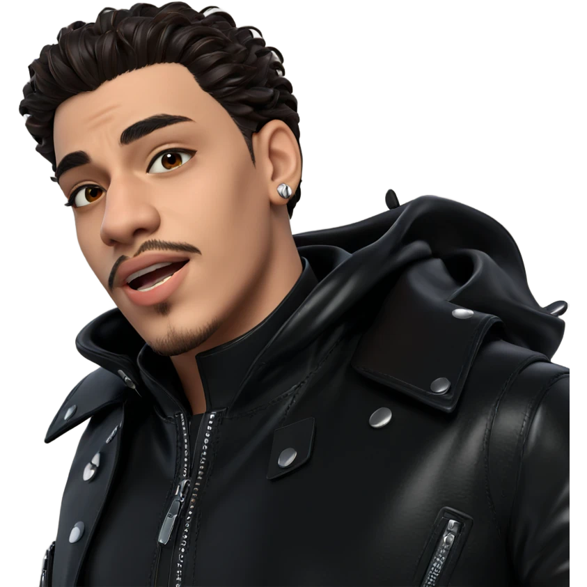 stylish boy in leather jacket emoji