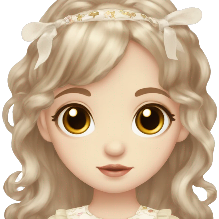 Angelic pretty delicate brunette girl brown eyes emoji