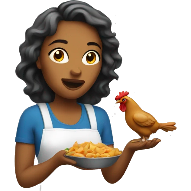 Women eating chicken emoji