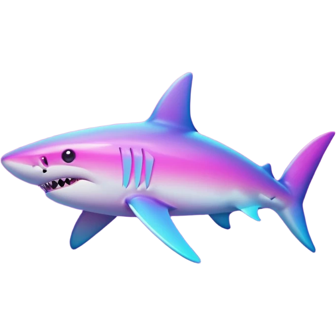 Neon light pink and light purple gradient shark emoji