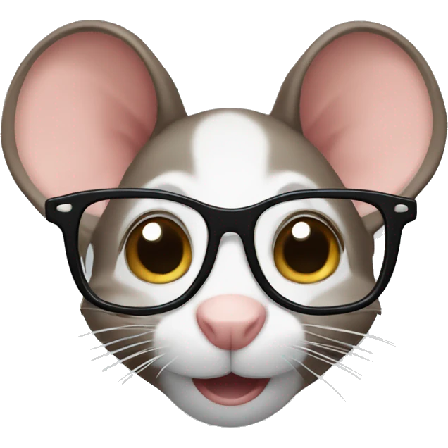 Ratón con lentes  emoji