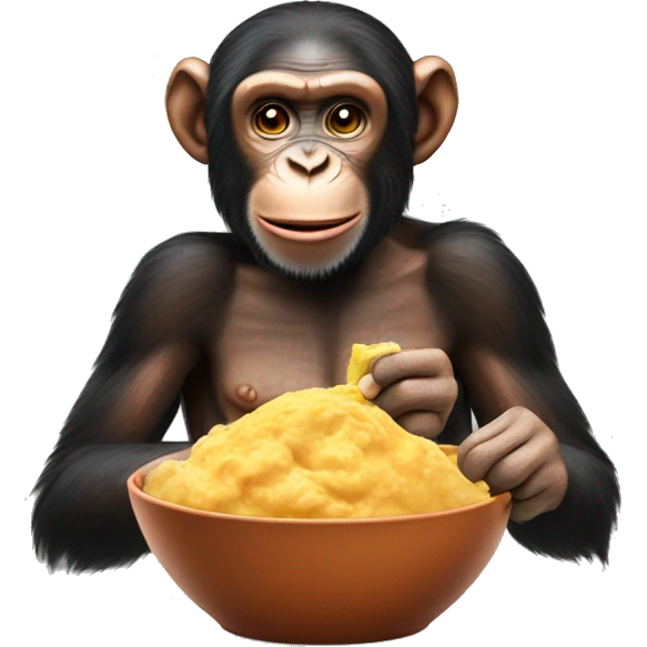 Chimp eating butter chicken  emoji