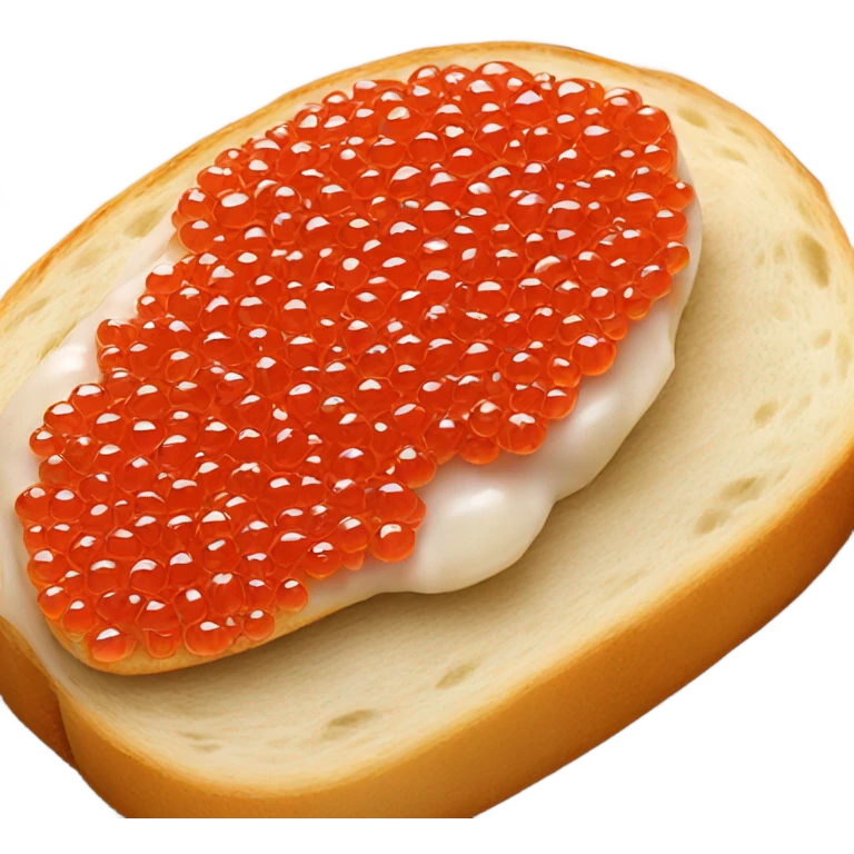 Fresh red caviar on bread  emoji