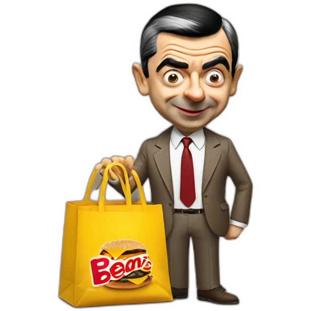 Mr bean With McDonald's bags emoji