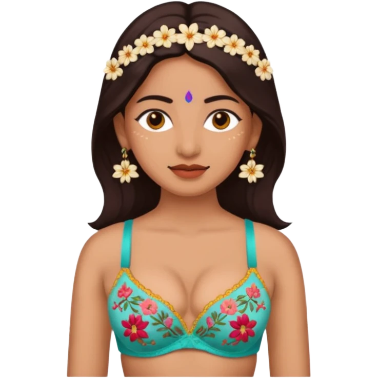 Hindu emoji with bra emoji