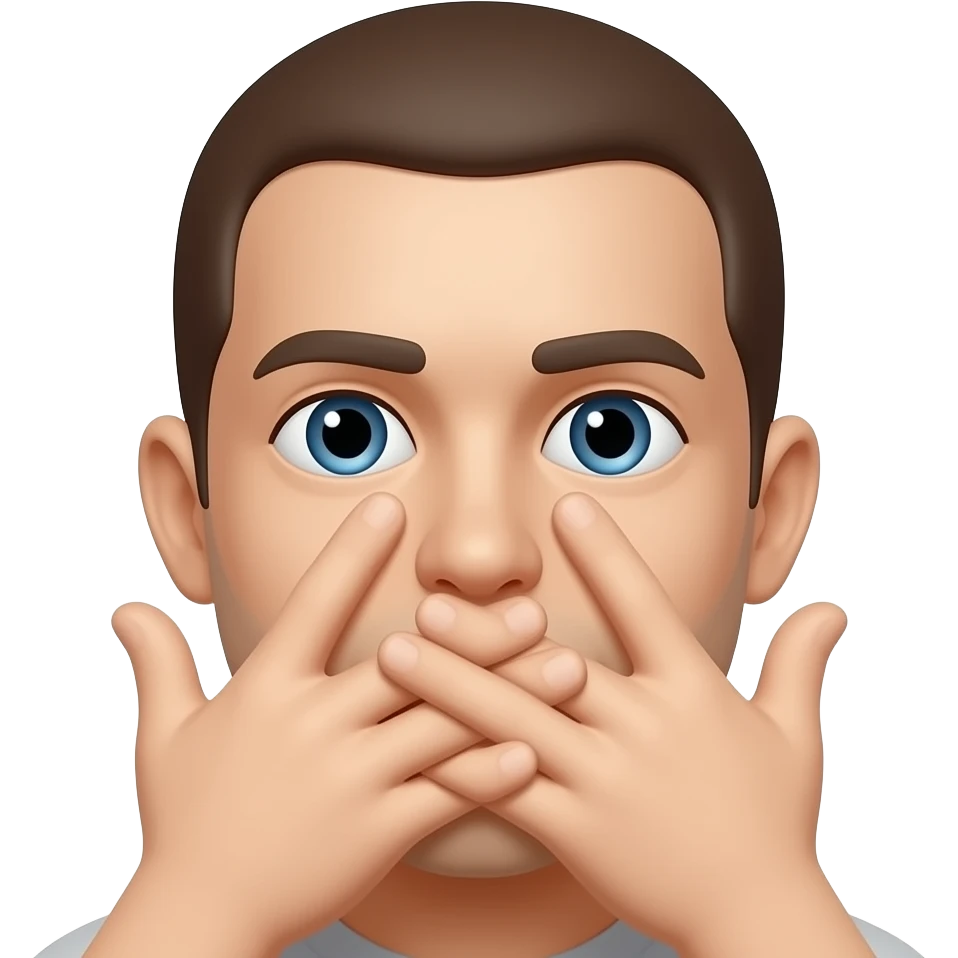 Noooo. I saud clearly: mouth and nose covered by the hands, thumbs pointing up, eyes and ears visible emoji