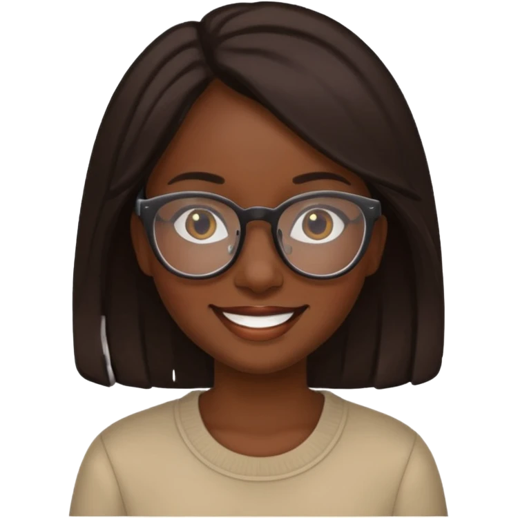 de una chica morena con lentes emoji