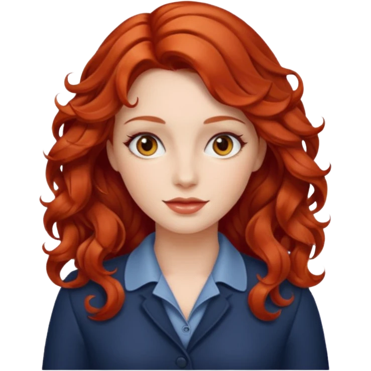 lady in red, wavy hair  emoji