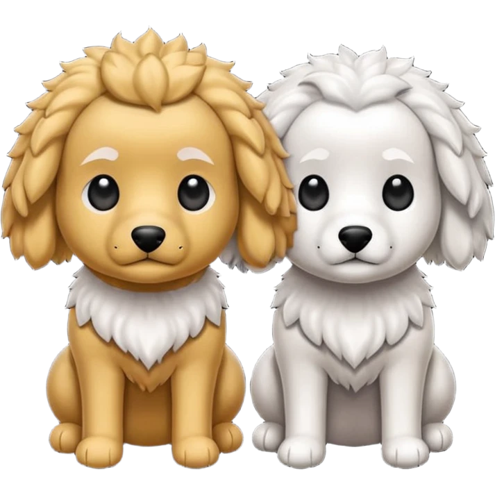 Dos caniches,uno blanco y el otro negro emoji