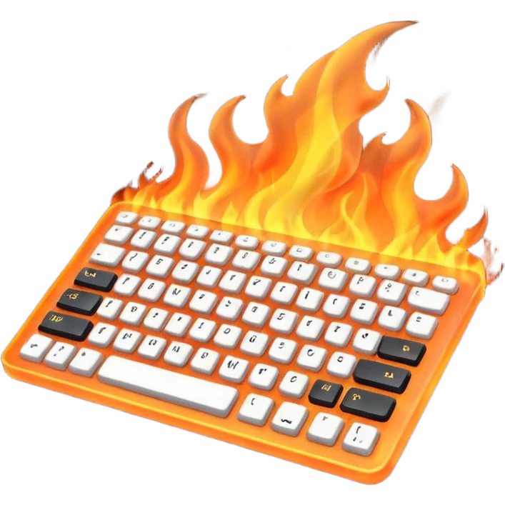 keyboard on fire emoji