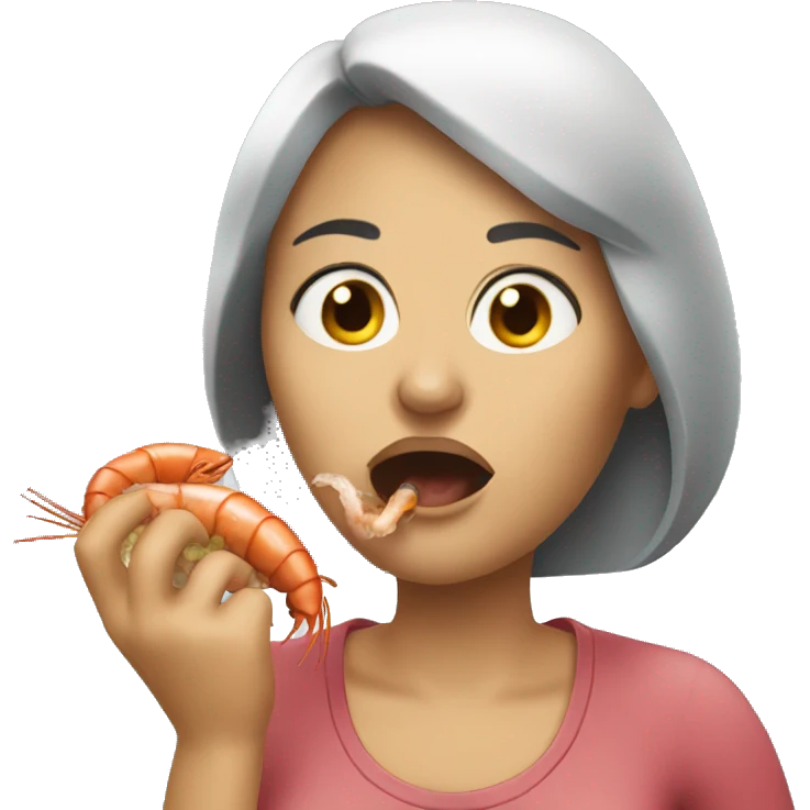 greasy woman eating a seafood boil emoji