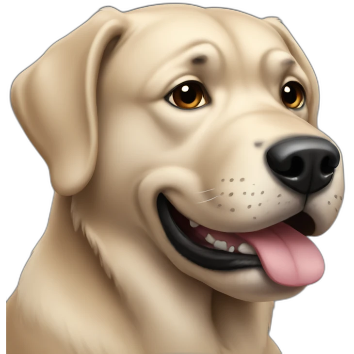 big black dog with underbite emoji