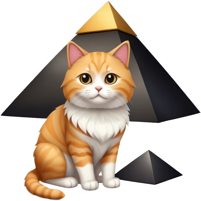 Cat near black pyramid  emoji