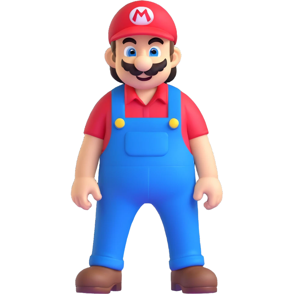 Mario with red shirt and blue overalls emoji