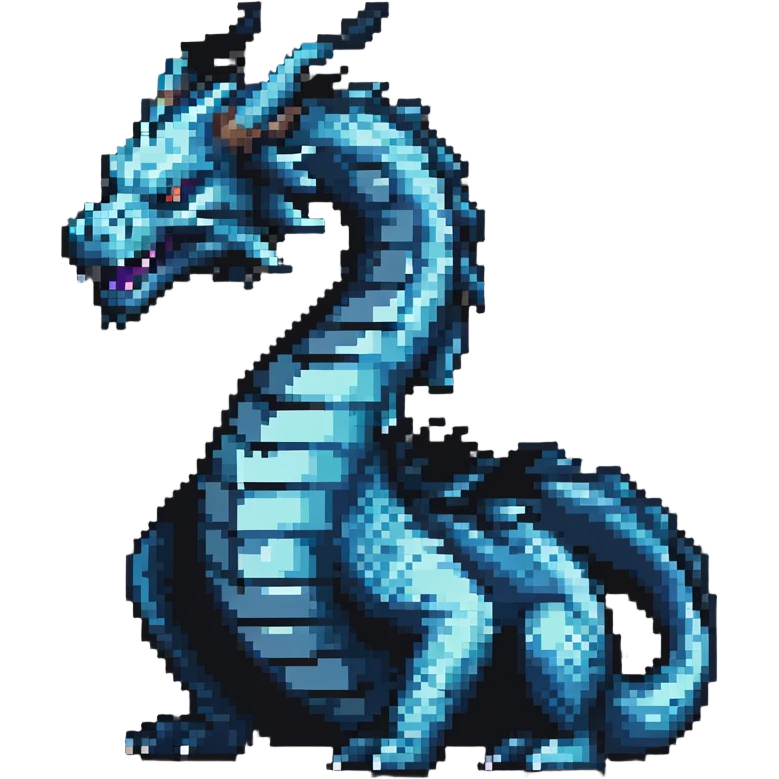 Gyarados from Pokemon, blue serpentine dragon emoji
