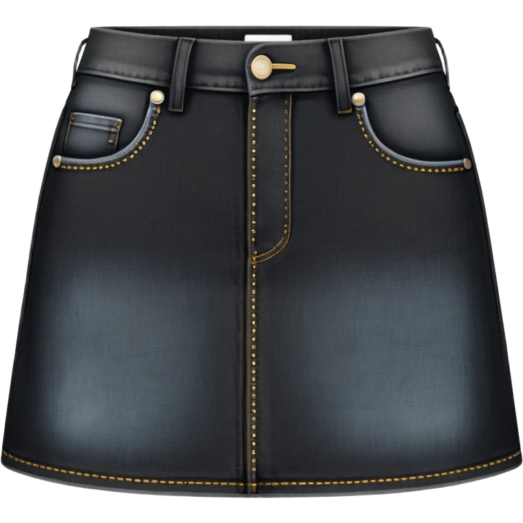 super realistic black denim mini skirt emoji