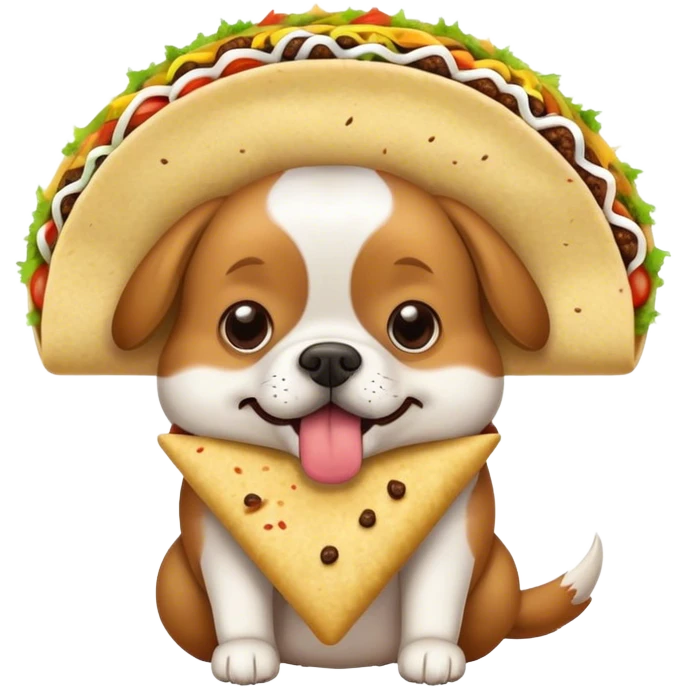 Dog eating a taco and farting emoji