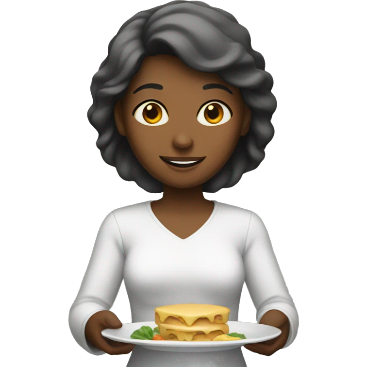 woman holding plate emoji