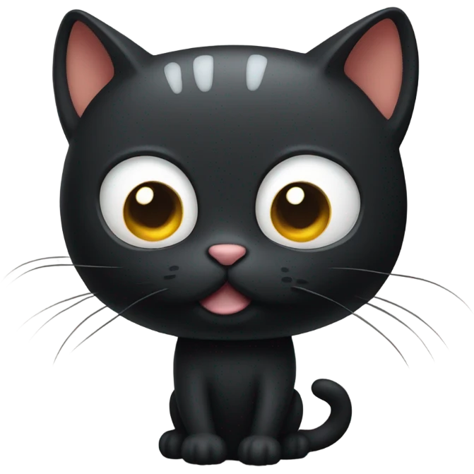 Shrimp cat black emoji